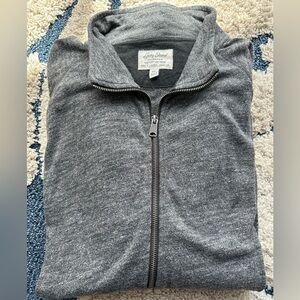 Lucky Brand Grey Label Knitwear Full Zip Mock Neck Raglan Sweater Grey size XXL